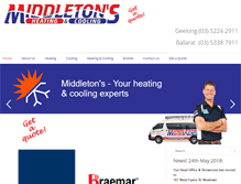 Tablet Screenshot of middletonsheatingandcooling.com.au